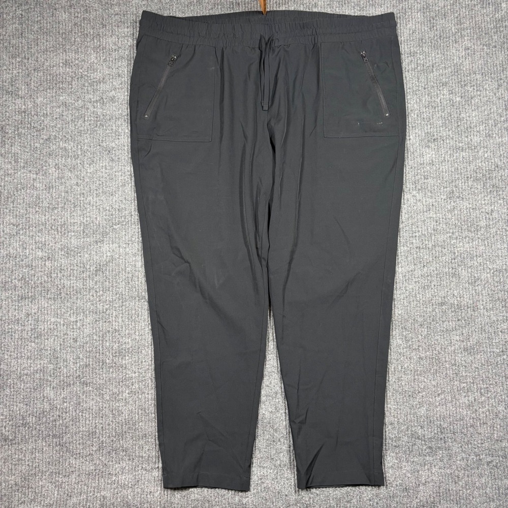 Magellan Outdoors Pants Womens 2X Water Repellent Black Elastic Waist Hiking